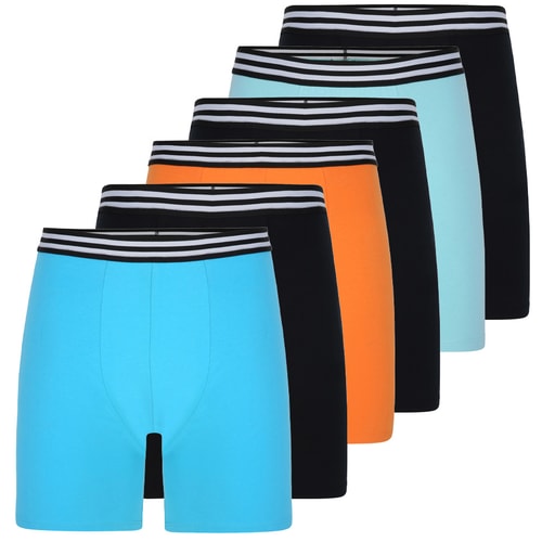Bigdude 6 Pack Stripe Waistband Boxer Shorts Multi